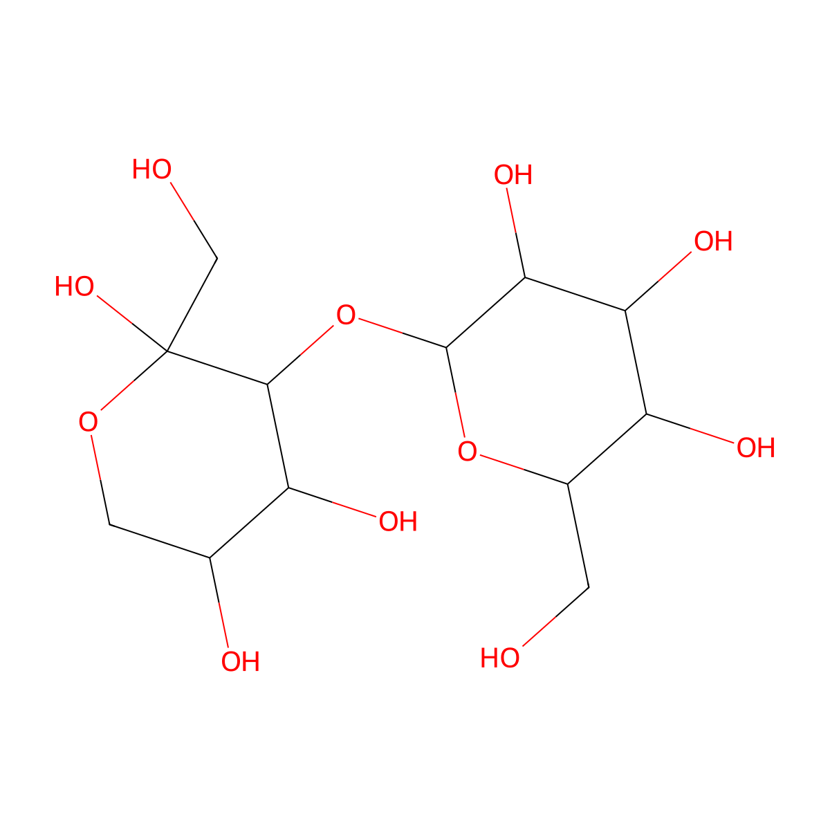 3-o-Hexopyranosylhex-2-ulopyranose molecular structure, CAS 5349-40-6