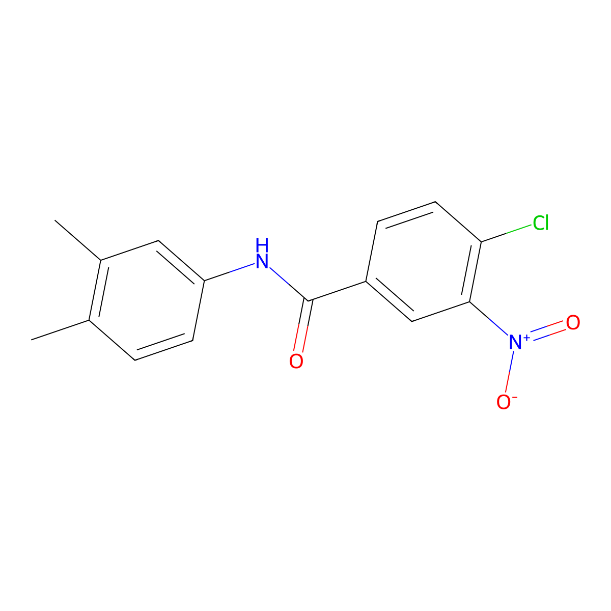 4-chloro-N-(3,4-dimethylphenyl)-3-nitrobenzamide molecular structure, CAS 5349-47-3