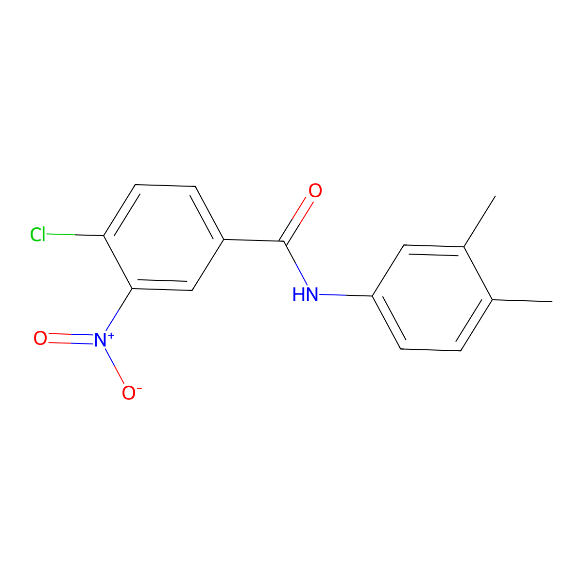 4-chloro-N-(3,4-dimethylphenyl)-3-nitrobenzamide molecular structure, CAS 5349-47-3