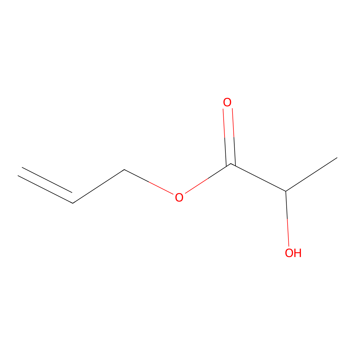 Allyl lactate molecular structure, CAS 5349-55-3