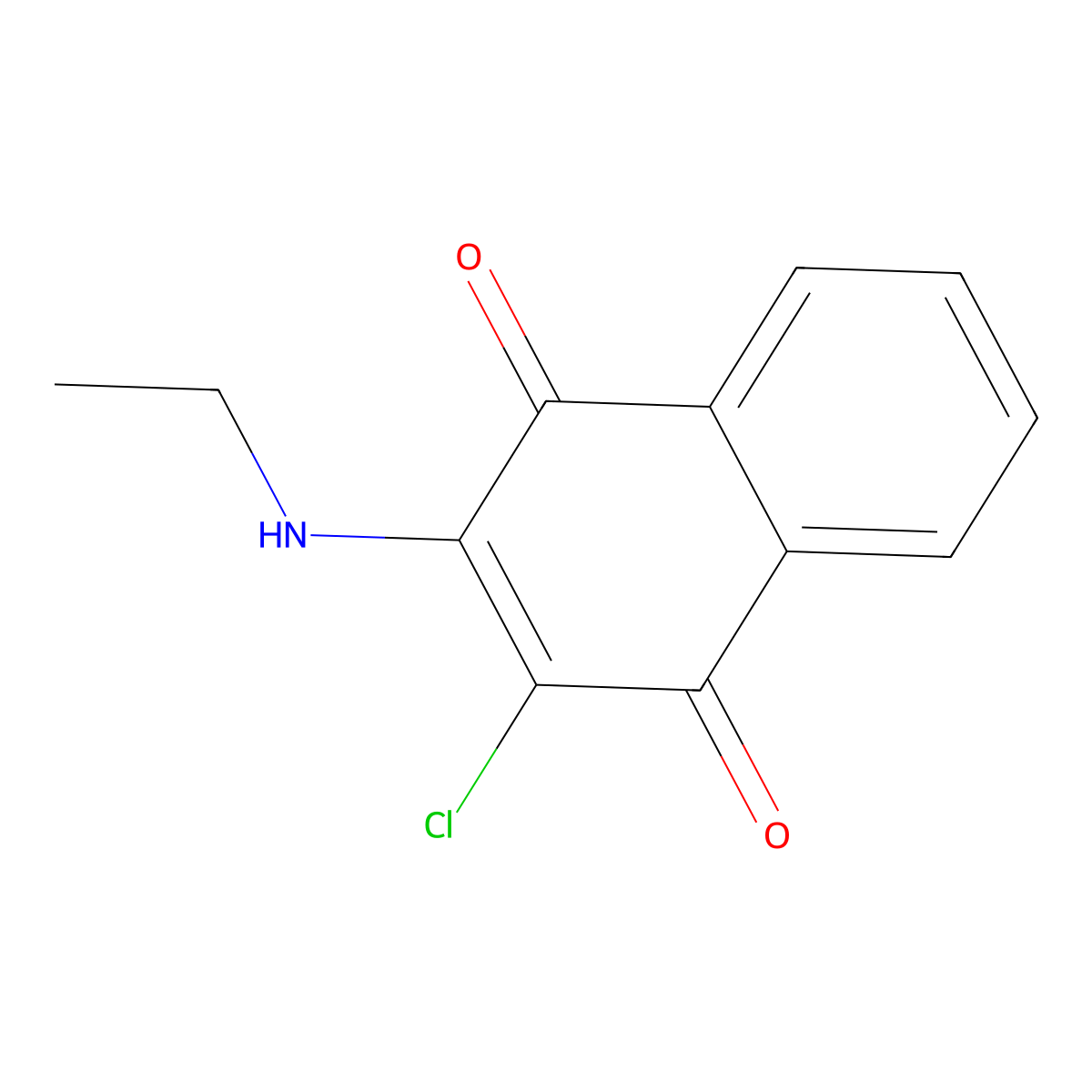 2-Chloro-3-(ethylamino)-1,4-naphthoquinone molecular structure, CAS 5349-87-1