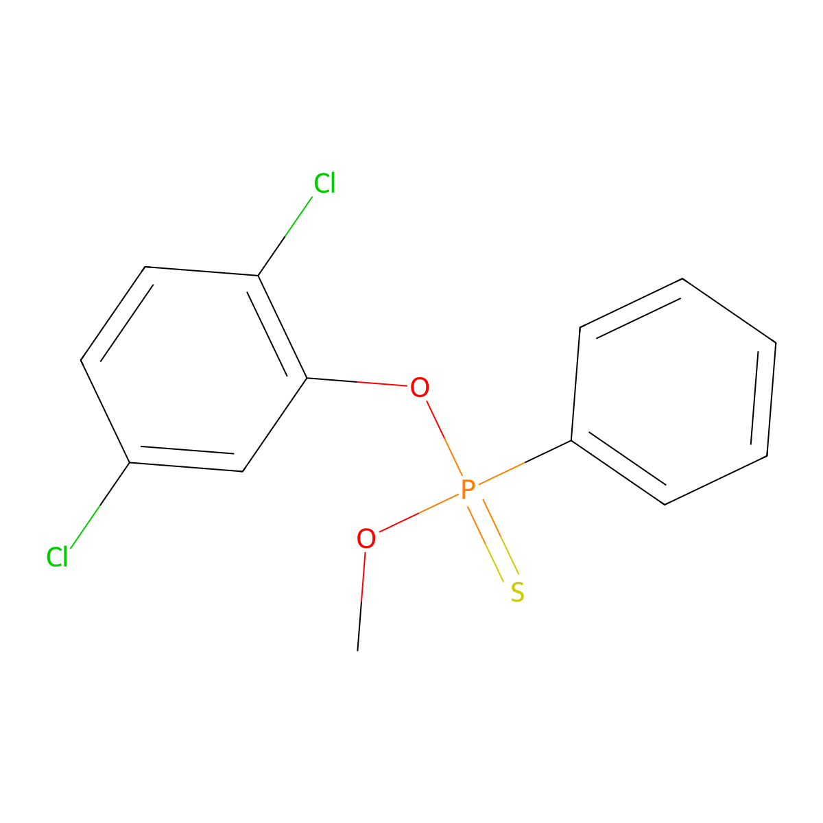 Desbromo leptophos molecular structure, CAS 53490-78-1