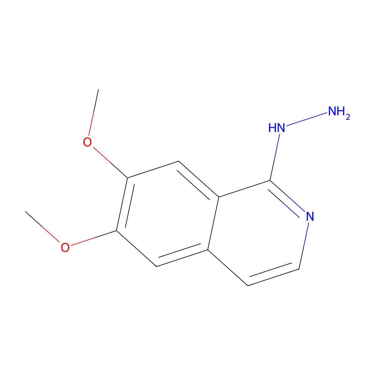1-Hydrazinyl-6,7-dimethoxyisoquinoline molecular structure, CAS 53491-78-4
