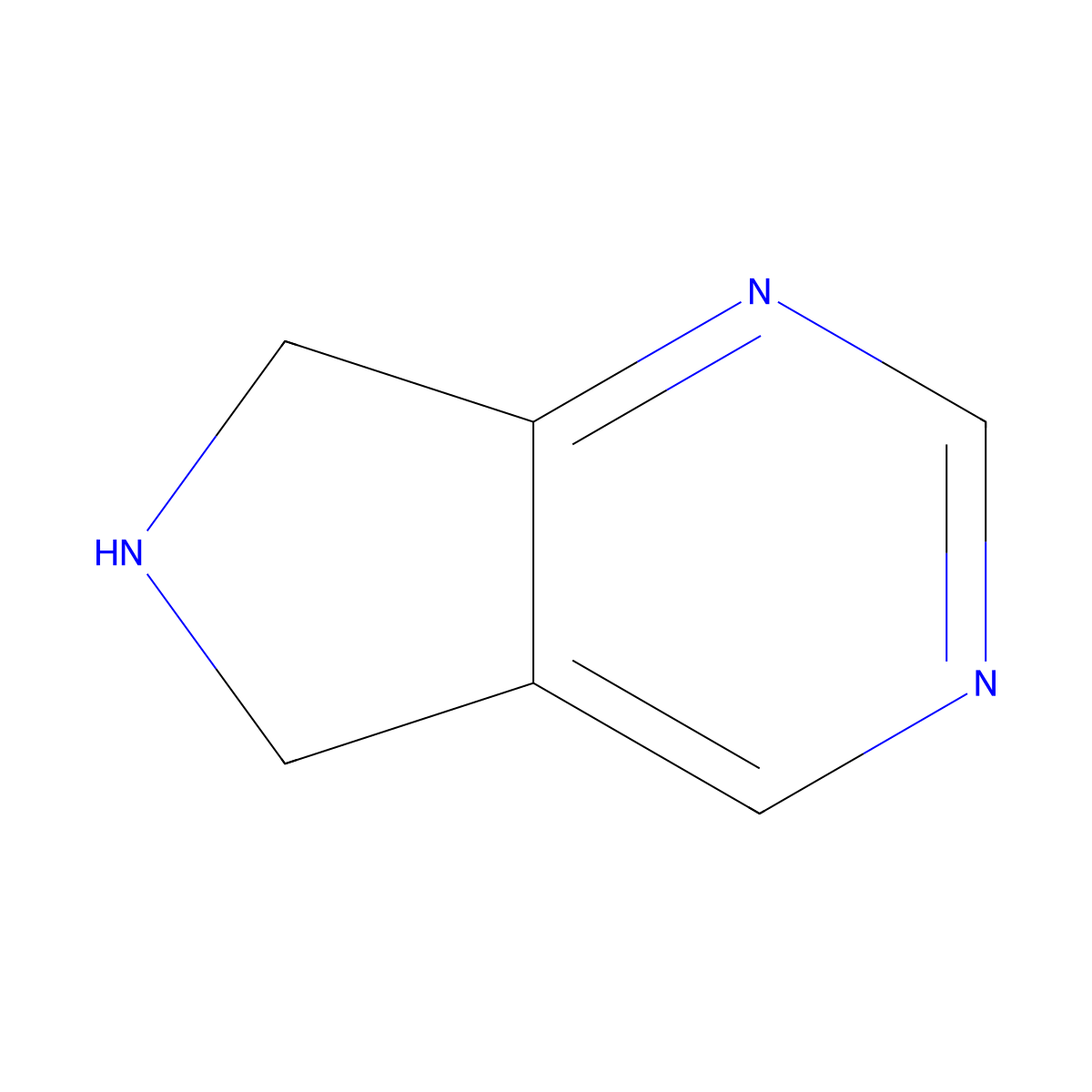 6,7-dihydro-5H-pyrrolo(3,4-d)pyrimidine molecular structure, CAS 53493-80-4