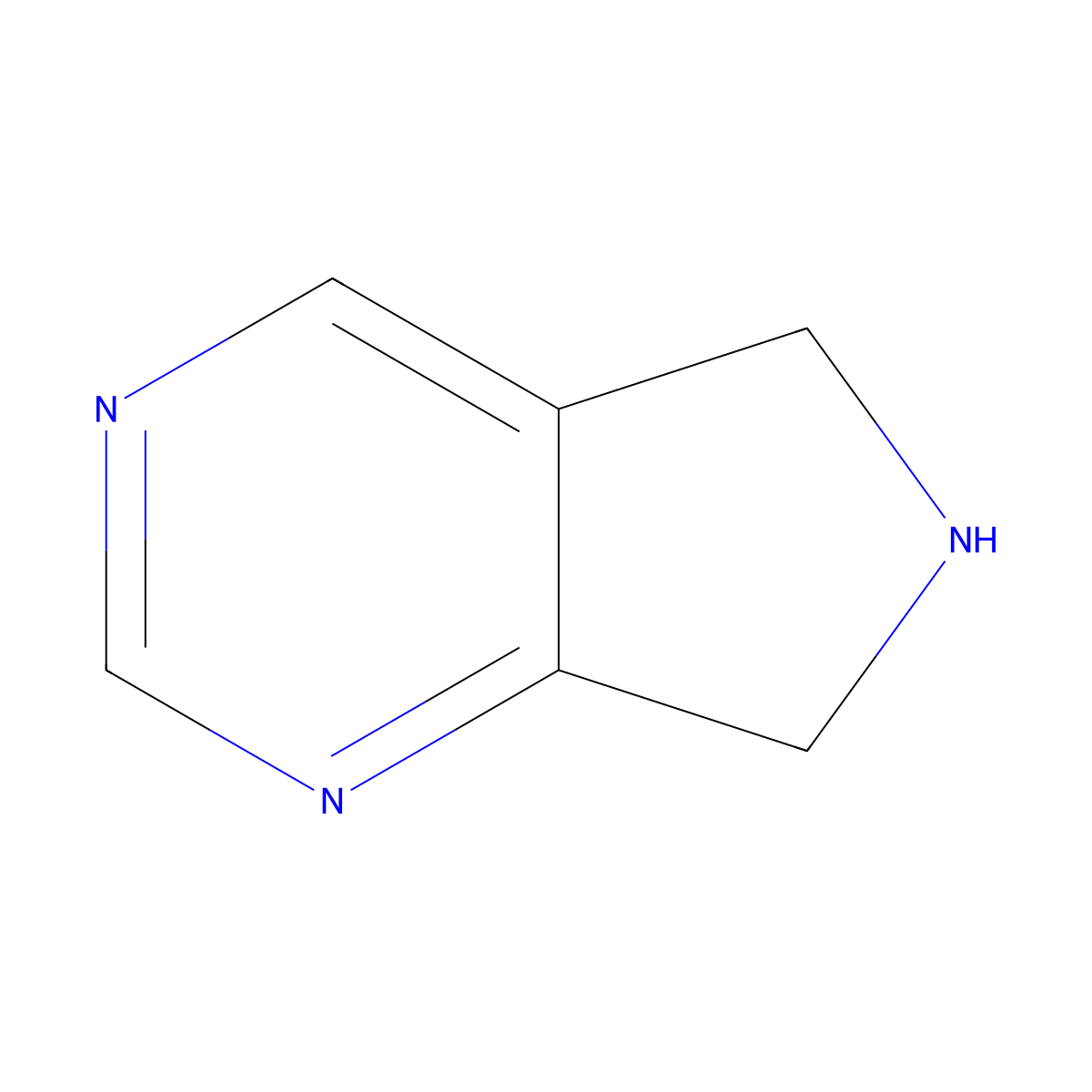 6,7-dihydro-5H-pyrrolo(3,4-d)pyrimidine molecular structure, CAS 53493-80-4