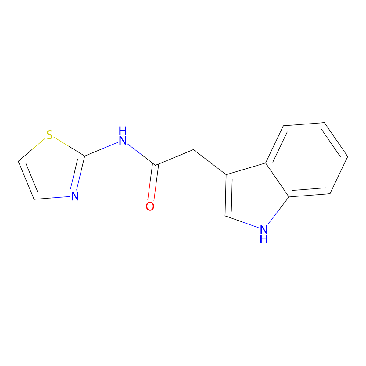 2-(1H-indol-3-yl)-N-(1,3-thiazol-2-yl)acetamide molecular structure, CAS 53493-82-6