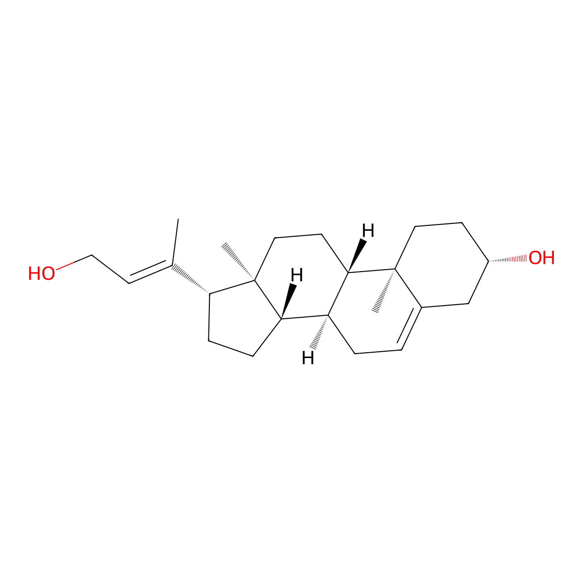 (3beta,20E)-24-Norchola-5,20(22)-diene-3,23-diol molecular structure, CAS 53495-21-9