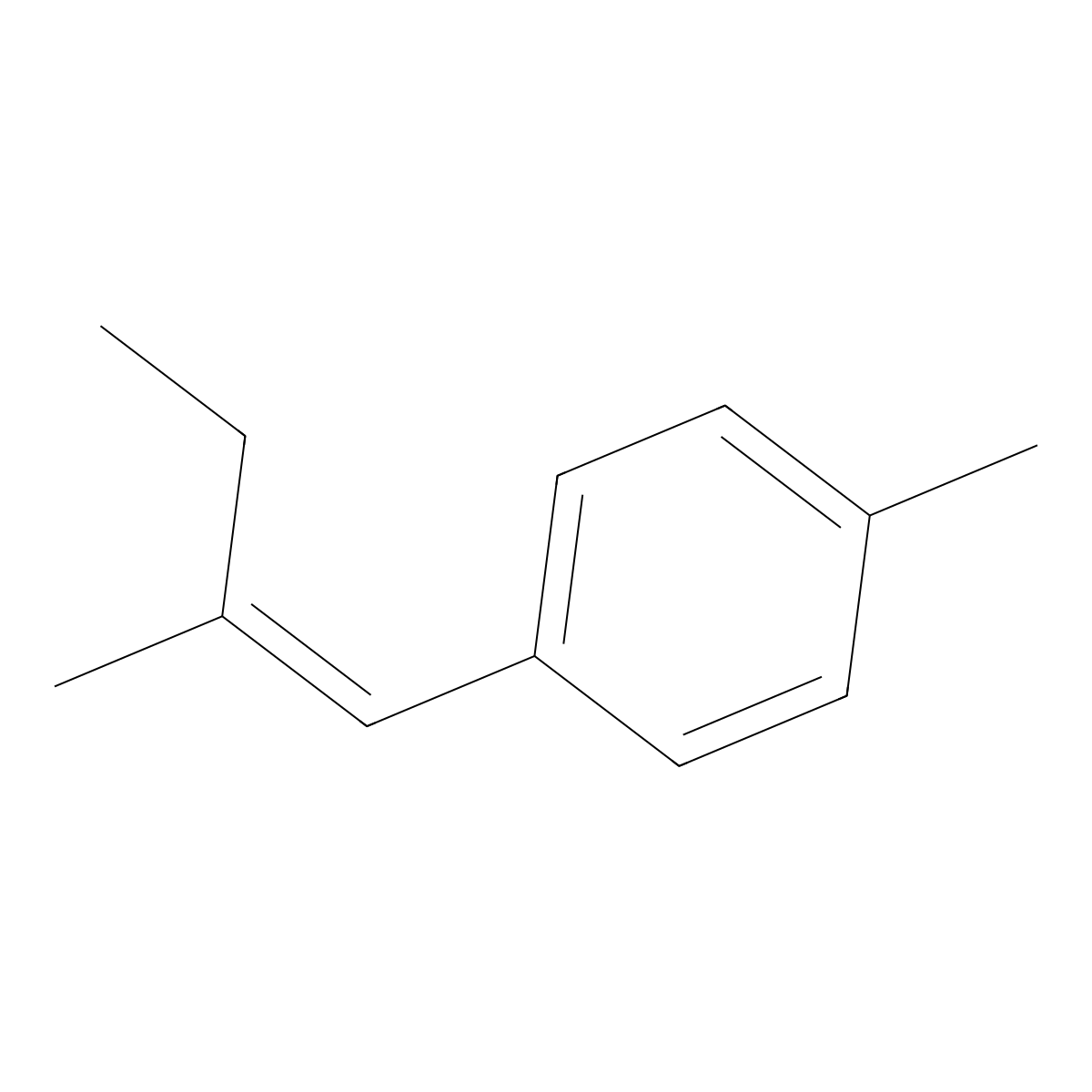Benzene, 1-methyl-4-(2-methyl-1-butenyl)- molecular structure, CAS 53496-98-3