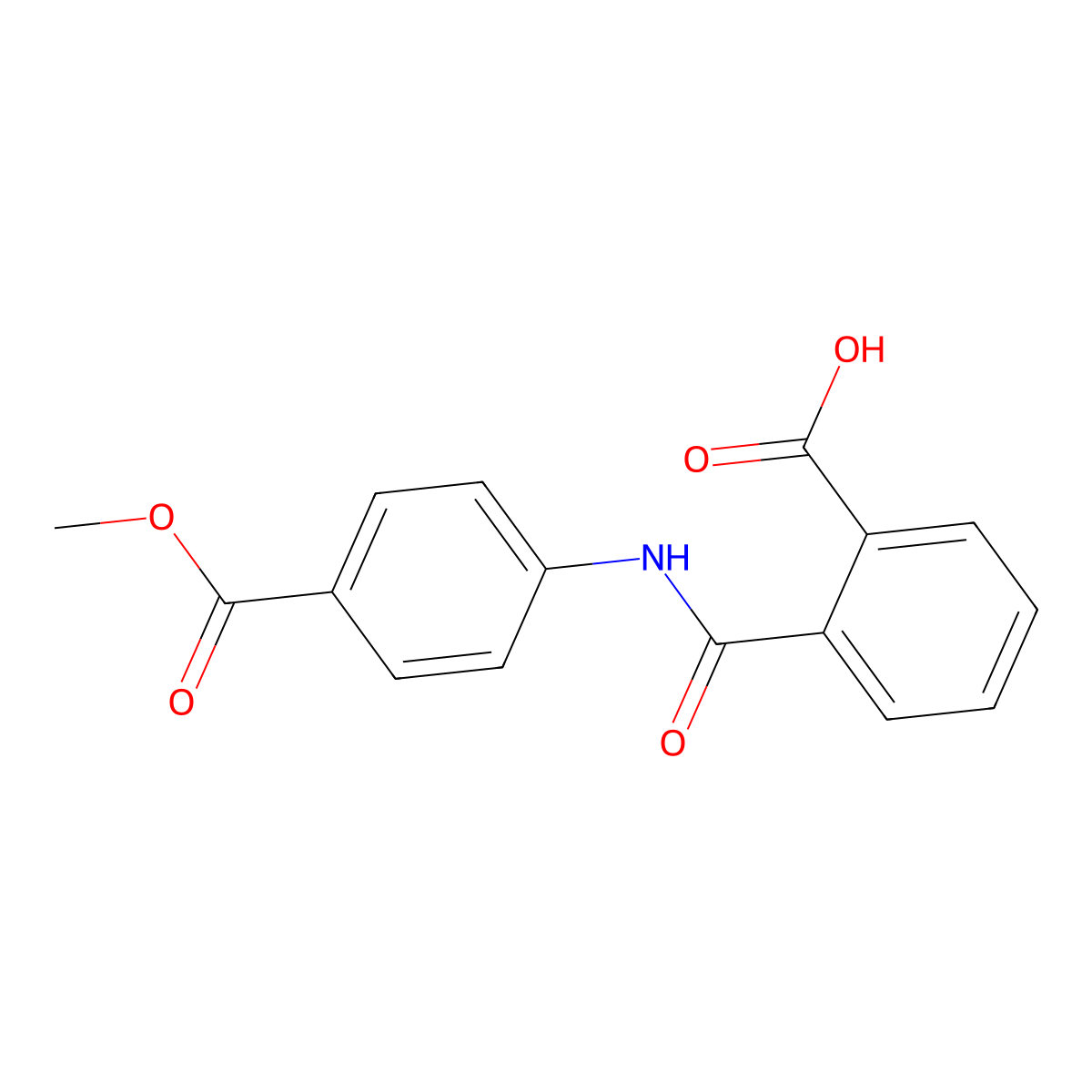 2-[[[4-(Methoxycarbonyl)phenyl]amino]carbonyl]benzoic acid molecular structure, CAS 53498-53-6