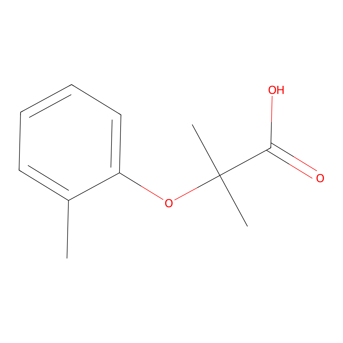 Propionic acid, 2-methyl-2-(o-tolyloxy)- molecular structure, CAS 53498-62-7