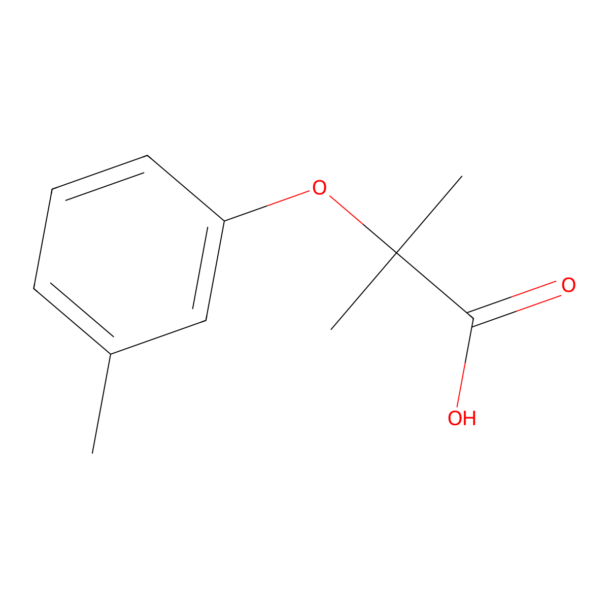 Propionic acid, 2-methyl-2-(m-tolyloxy)- molecular structure, CAS 53498-64-9