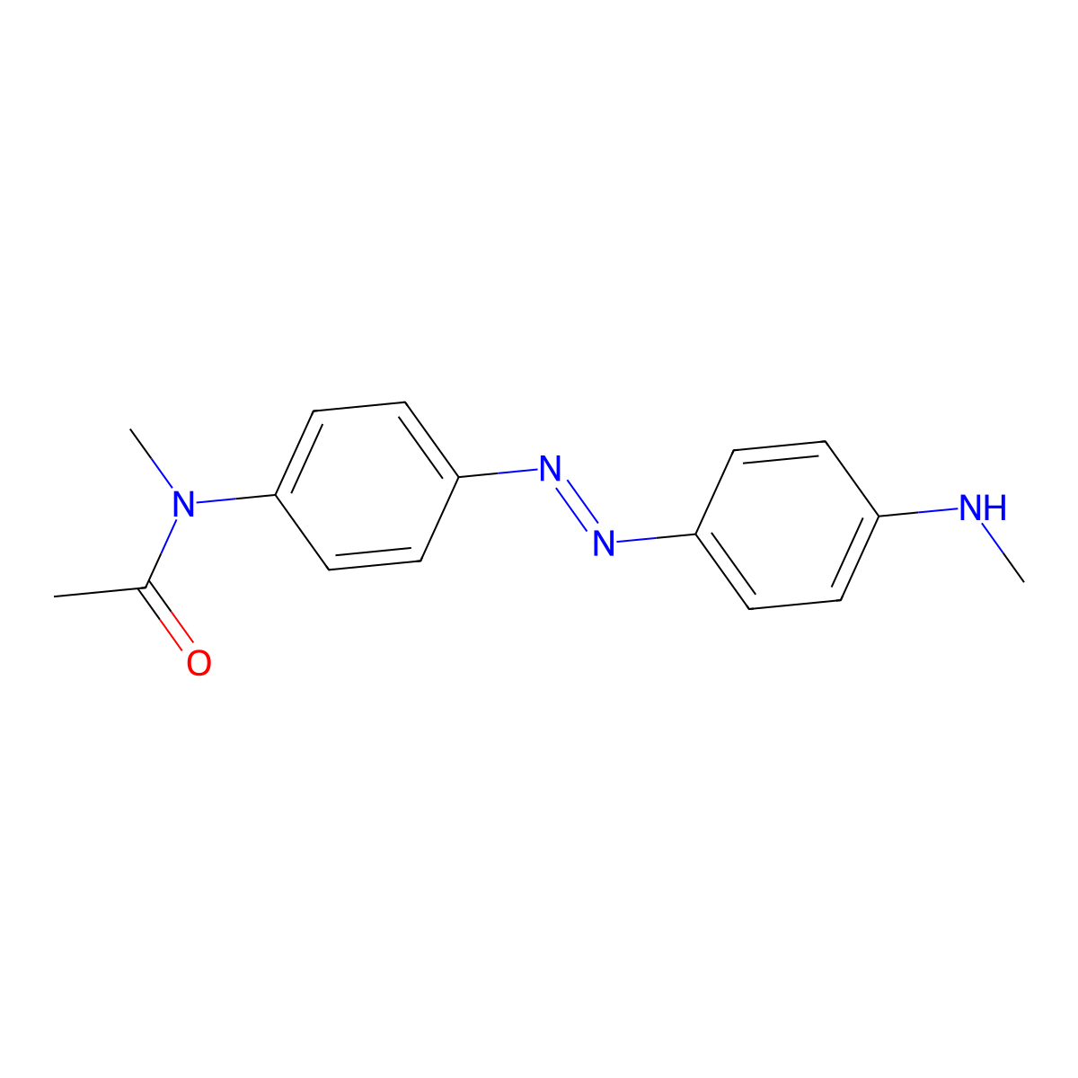 N-Methyl-4'-(p-methylaminophenylazo)acetanilide molecular structure, CAS 53499-68-6