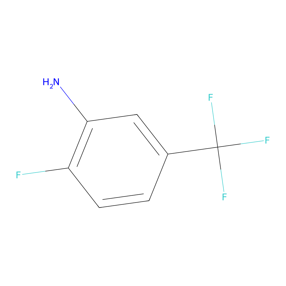 2-Fluoro-5-(trifluoromethyl)aniline molecular structure, CAS 535-52-4