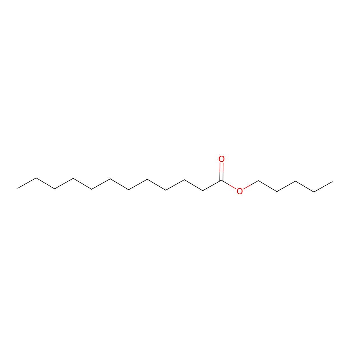 Pentyl laurate molecular structure, CAS 5350-03-8