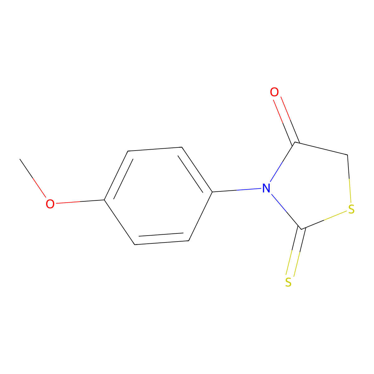 3-(4-Methoxyphenyl)-2-thioxo-1,3-thiazolidin-4-one molecular structure, CAS 5350-09-4