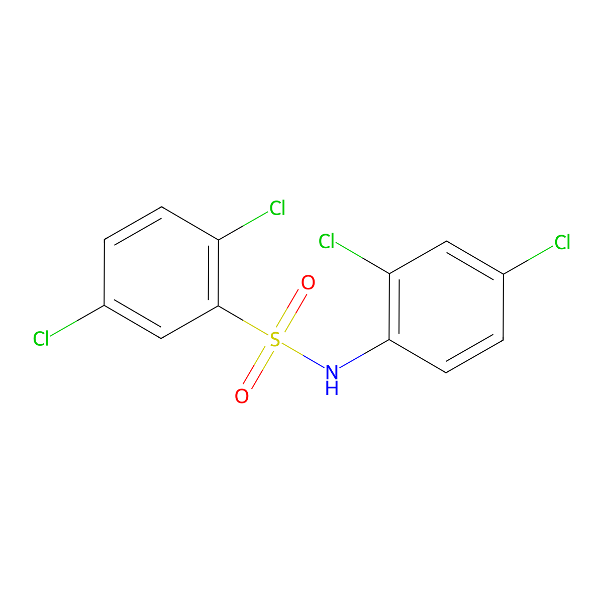 2,5-dichloro-N-(2,4-dichlorophenyl)benzenesulfonamide molecular structure, CAS 5350-18-5