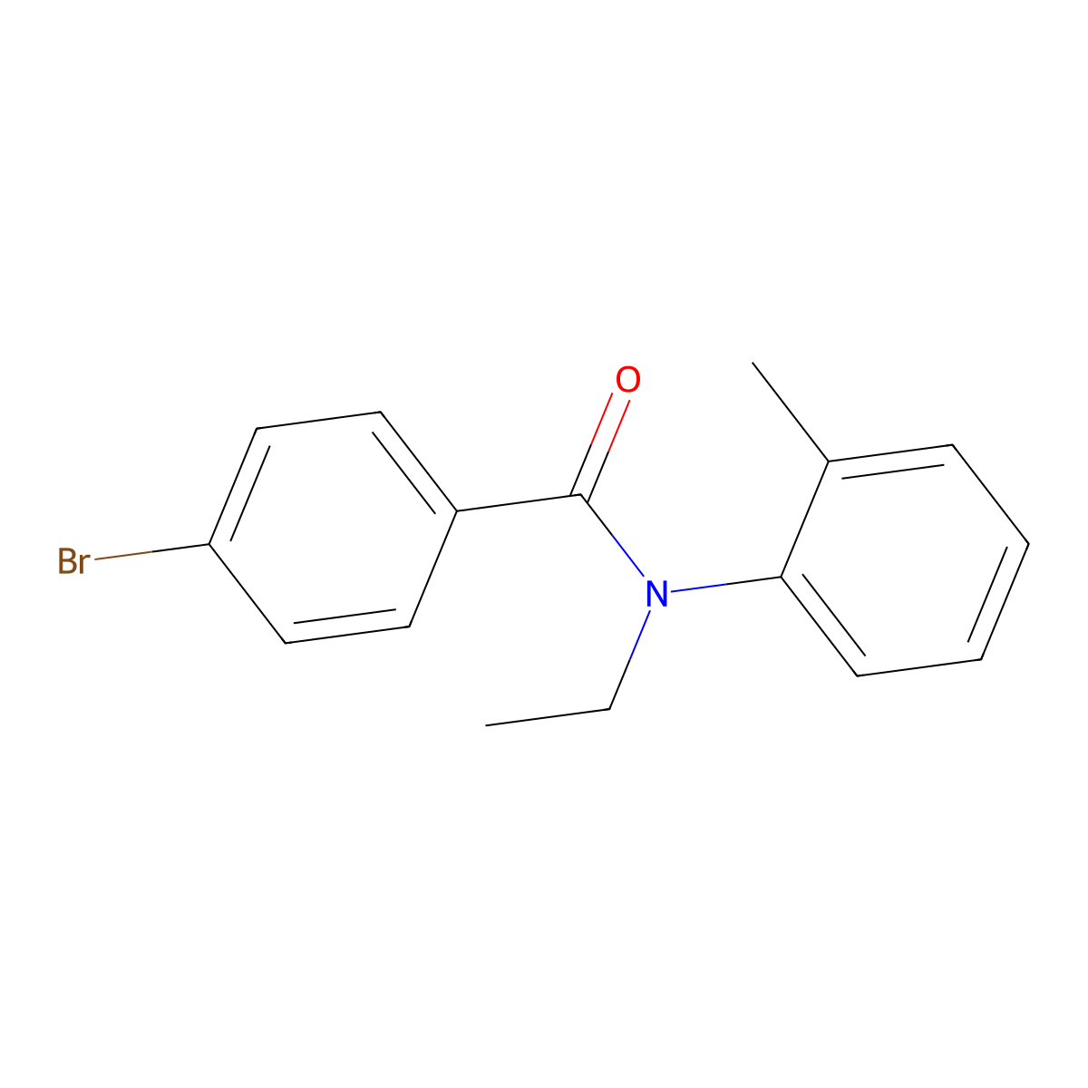 4-bromo-N-ethyl-N-(2-methylphenyl)benzamide molecular structure, CAS 5350-24-3