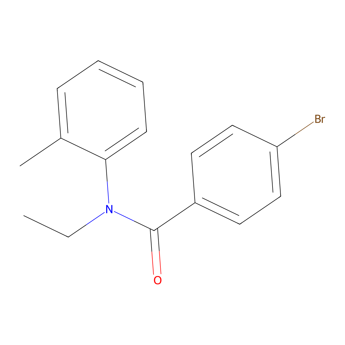 4-bromo-N-ethyl-N-(2-methylphenyl)benzamide molecular structure, CAS 5350-24-3