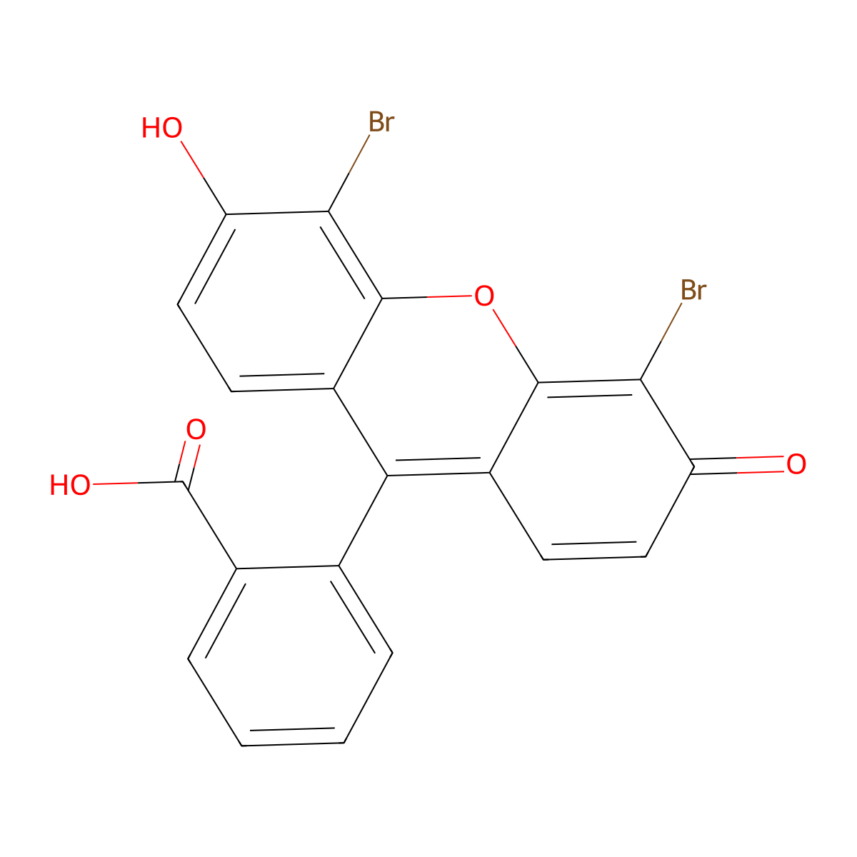 Benzoic acid, 2-(4,5-dibromo-6-hydroxy-3-oxo-3H-xanthen-9-yl)- molecular structure, CAS 5350-25-4