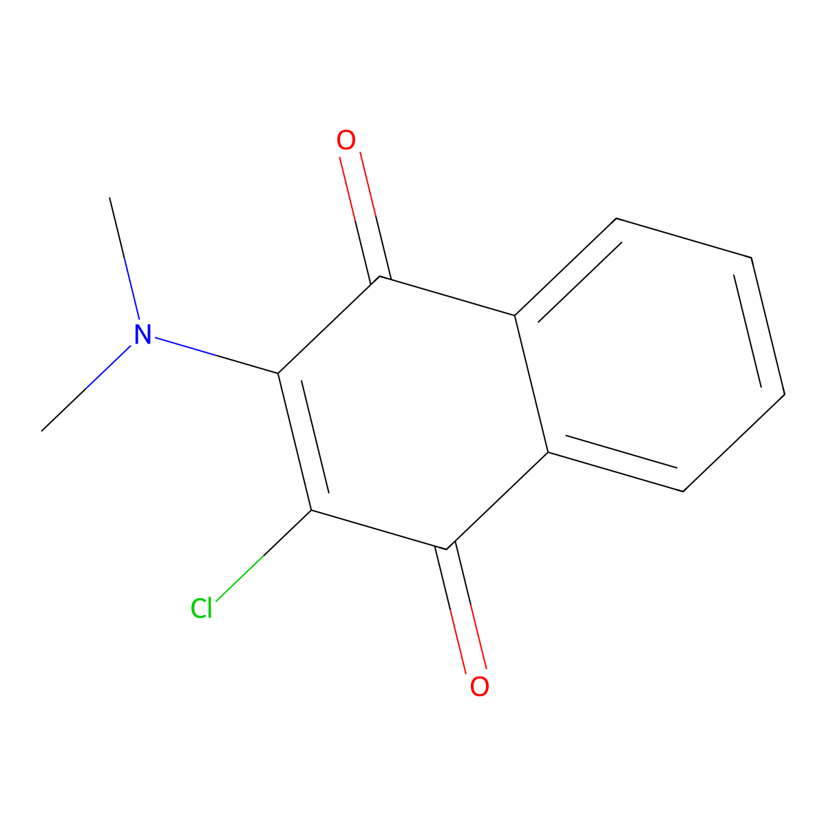 2-Chloro-3-(dimethylamino)-1,4-naphthalenedione molecular structure, CAS 5350-26-5