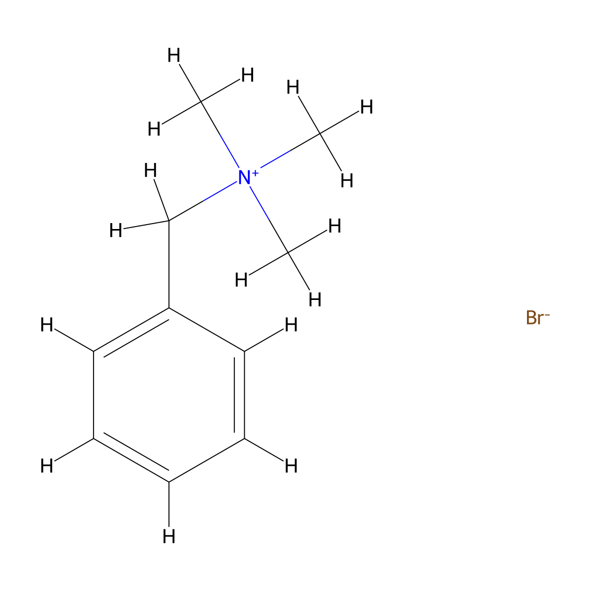 Benzyltrimethylammonium bromide molecular structure, CAS 5350-41-4