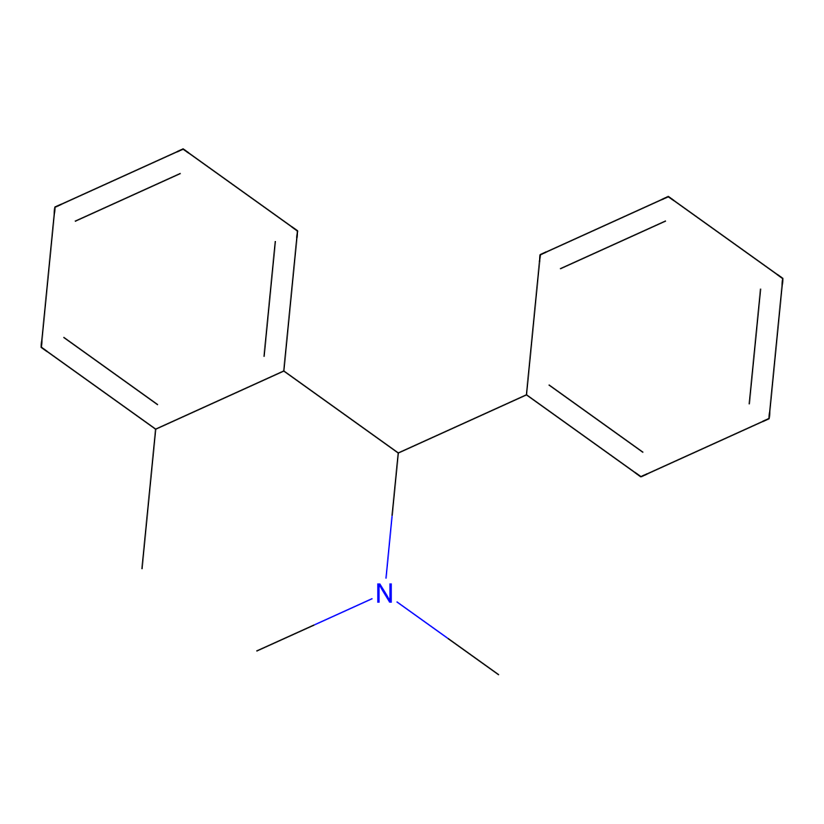 n,n-Dimethyl-1-(2-methylphenyl)-1-phenylmethanamine molecular structure, CAS 5350-55-0