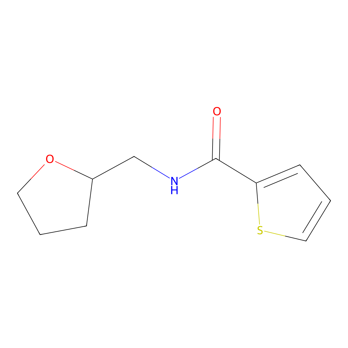 Thiophene-2-carboxamide, N-tetrahydrofurfuryl- molecular structure, CAS 5350-63-0