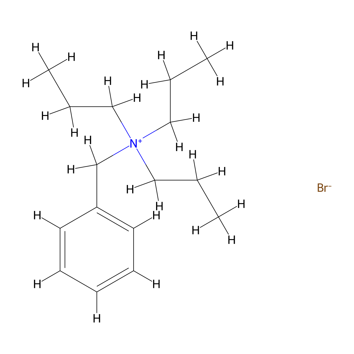 N-Benzyl-N,N-dipropylpropan-1-aminium bromide molecular structure, CAS 5350-75-4