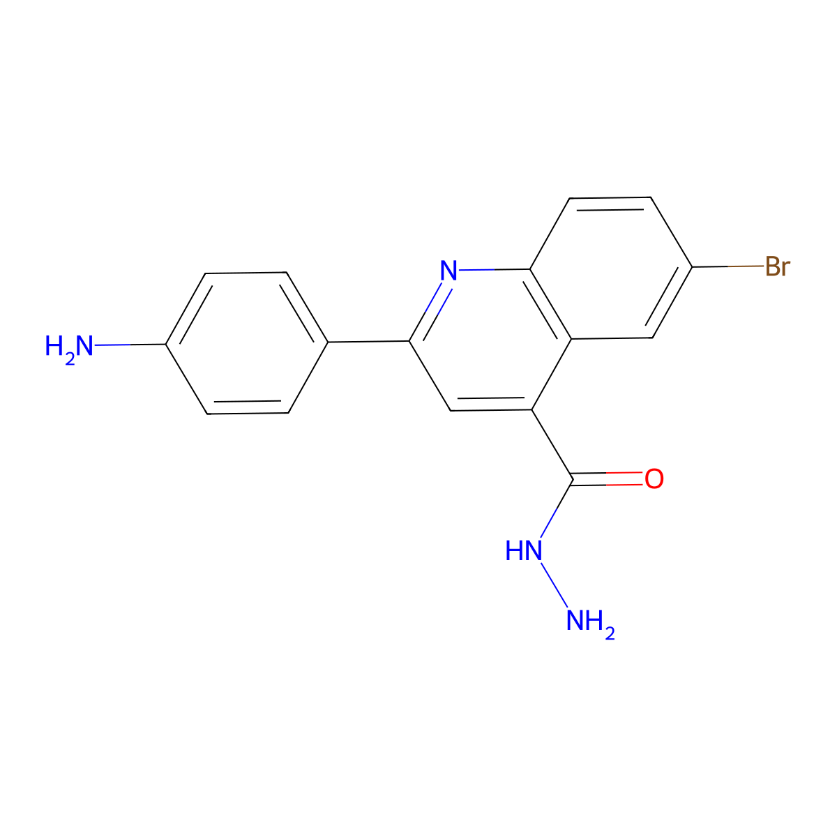 2-(4-Aminophenyl)-6-bromoquinoline-4-carbohydrazide molecular structure, CAS 5350-87-8