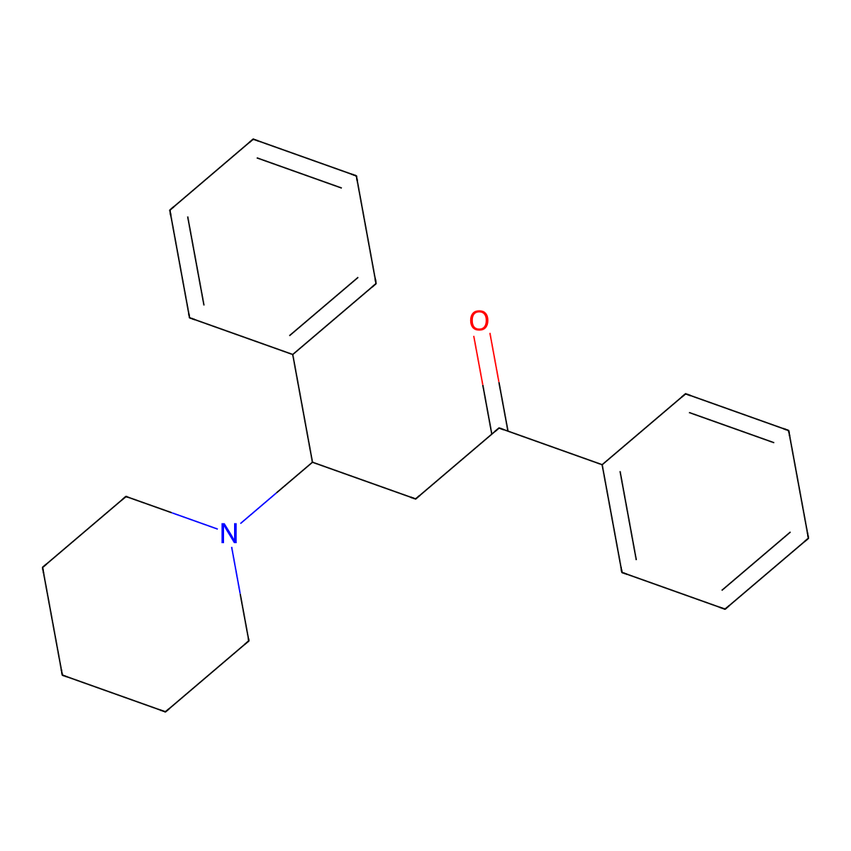 1,3-Diphenyl-3-(piperidin-1-yl)propan-1-one molecular structure, CAS 5350-97-0