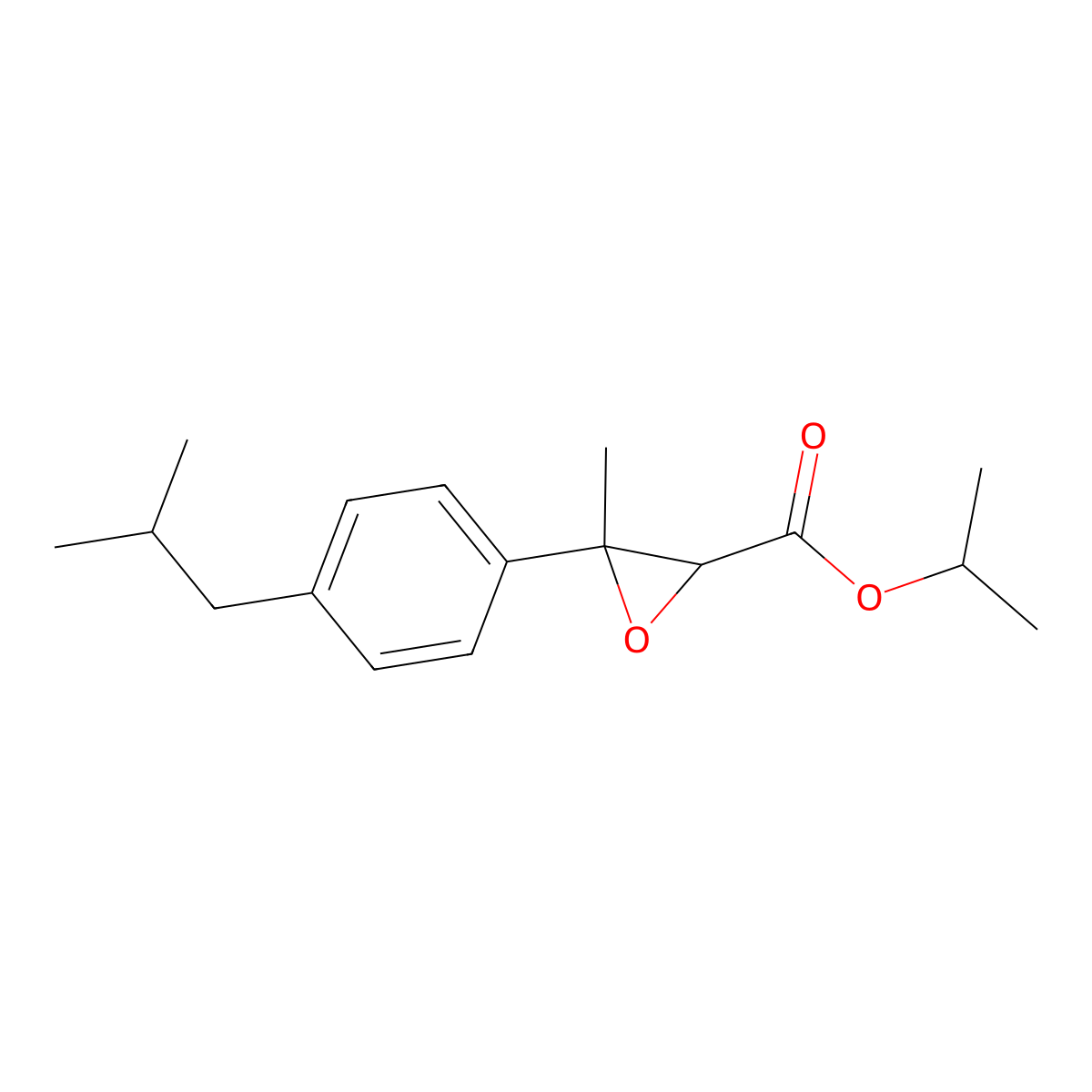 Isopropyl 3-methyl-3-(p-isobutylphenyl)oxirane-2-carboxylate molecular structure, CAS 53500-83-7