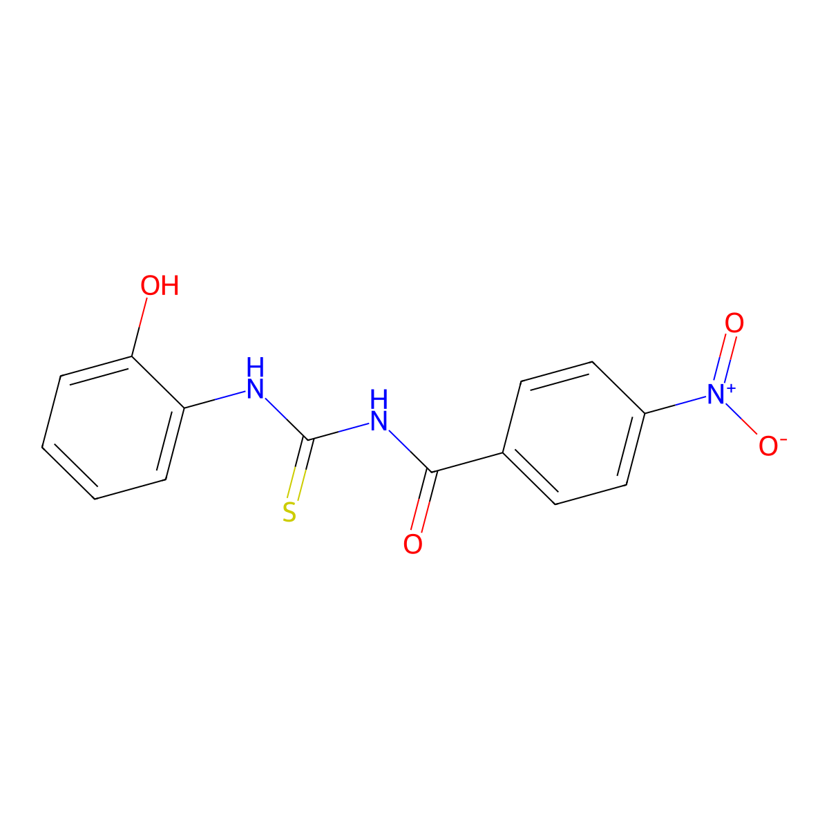 Benzamide, N-[[(2-hydroxyphenyl)amino]thioxomethyl]-4-nitro- molecular structure, CAS 53501-22-7