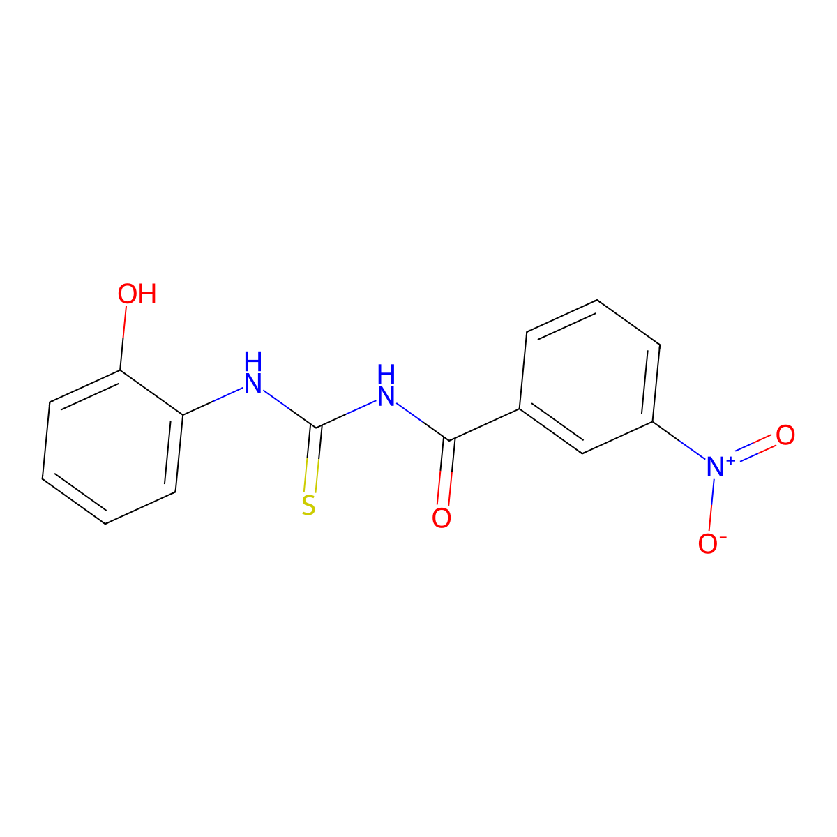 N-[(2-hydroxyphenyl)carbamothioyl]-3-nitrobenzamide molecular structure, CAS 53501-23-8