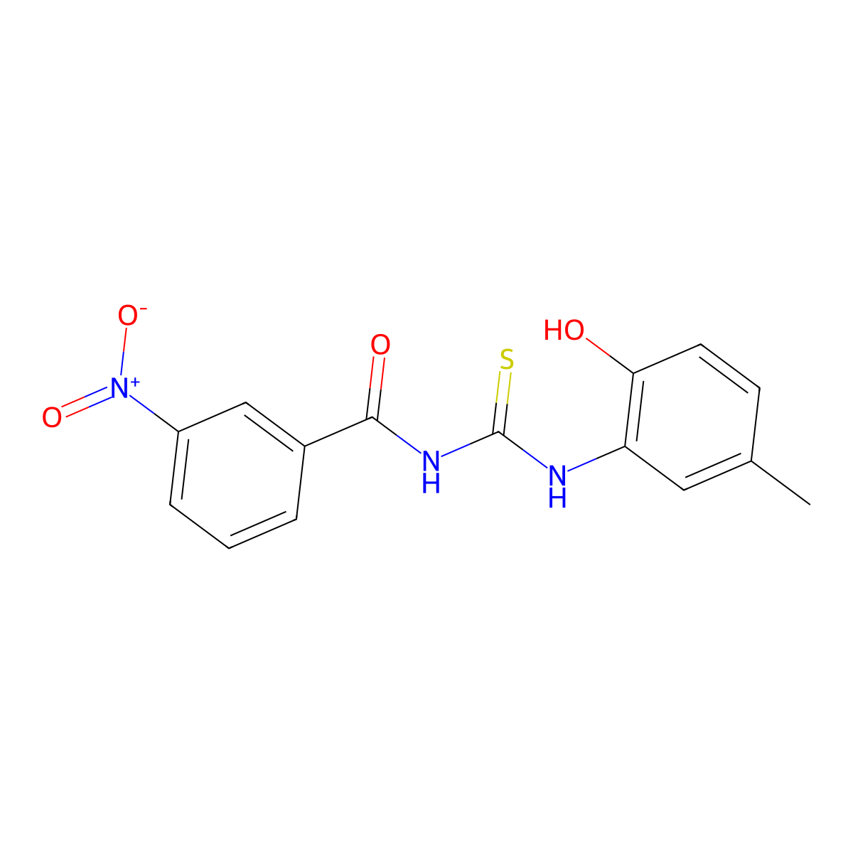 N-[(2-hydroxy-5-methylphenyl)carbamothioyl]-3-nitrobenzamide molecular structure, CAS 53501-25-0