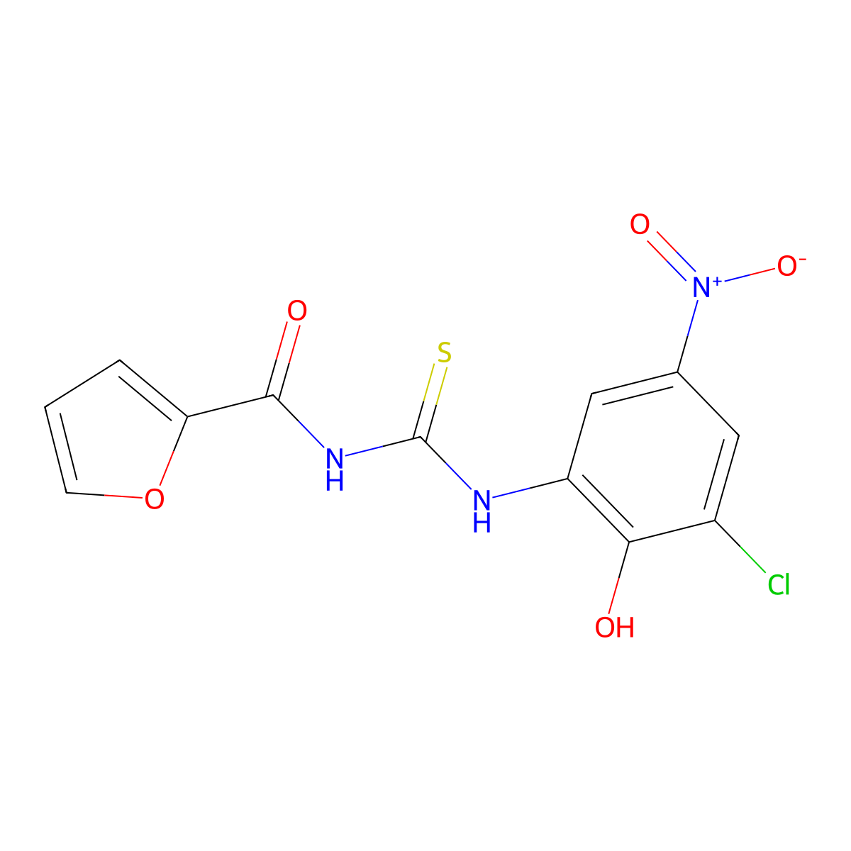 N-[(3-chloro-2-hydroxy-5-nitrophenyl)carbamothioyl]furan-2-carboxamide molecular structure, CAS 53501-40-9