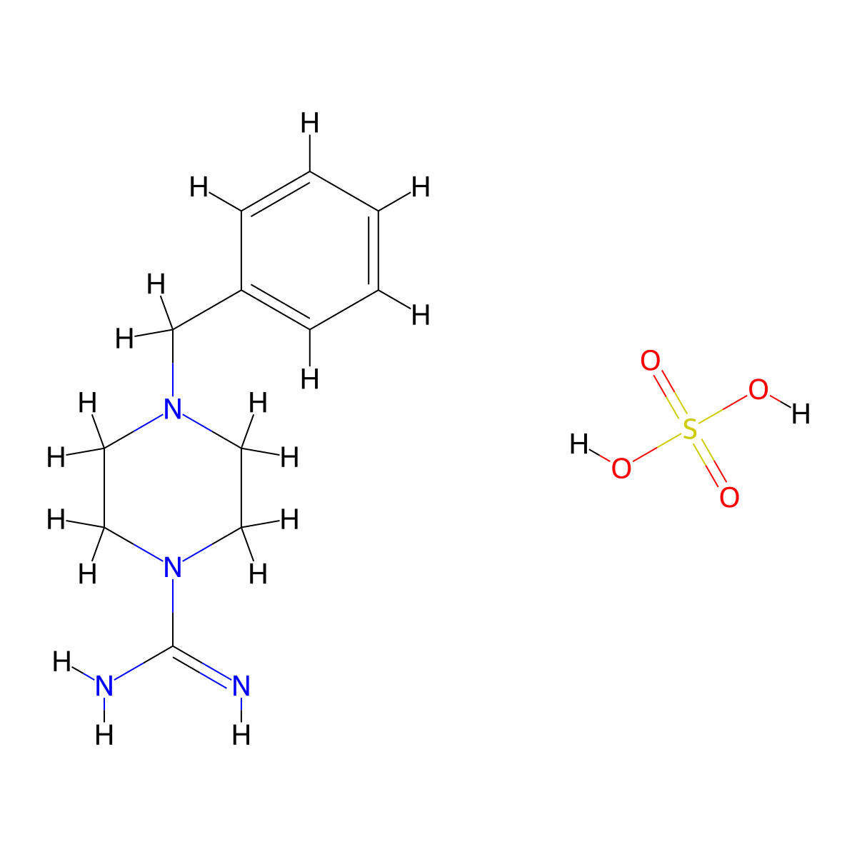 4-Benzylpiperazine-1-carboxamidine hemisulfate molecular structure, CAS 53502-40-2