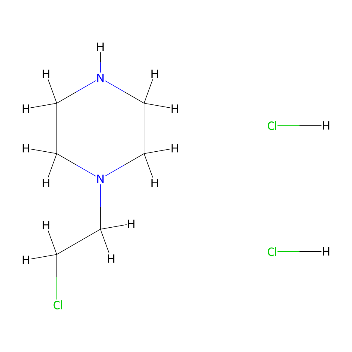 1-(2-Chloroethyl)piperazine dihydrochloride molecular structure, CAS 53502-60-6