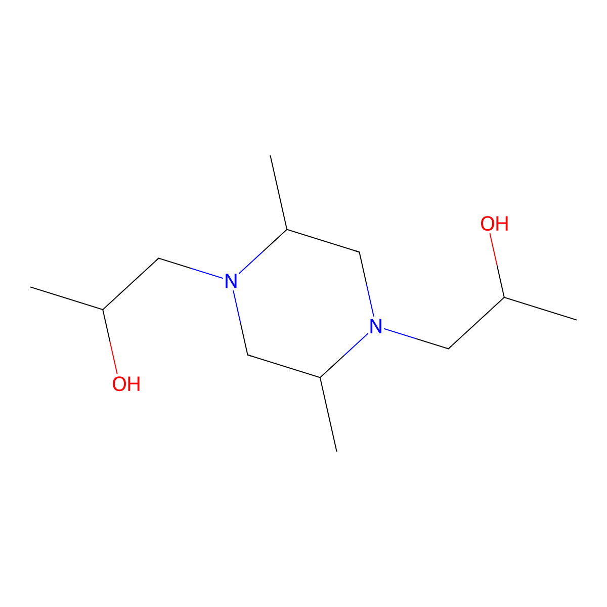 alpha,alpha',2,5-Tetramethylpiperazine-1,4-diethanol molecular structure, CAS 53503-90-5
