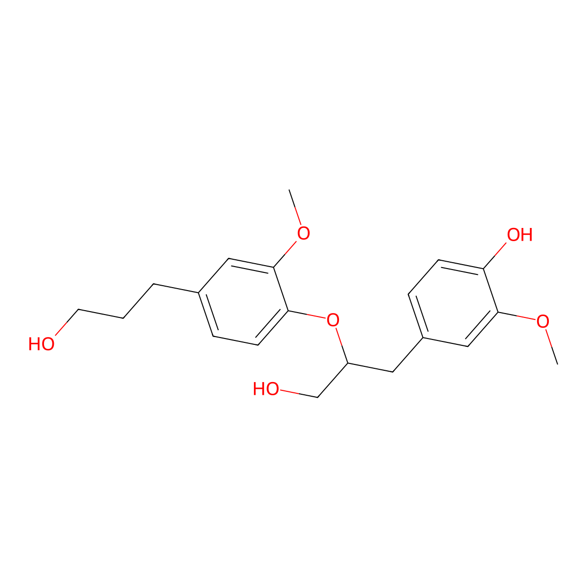 4,9,9'-Trihydroxy-3,3'-dimethoxy-8,4'-oxyneolignan molecular structure, CAS 53505-68-3