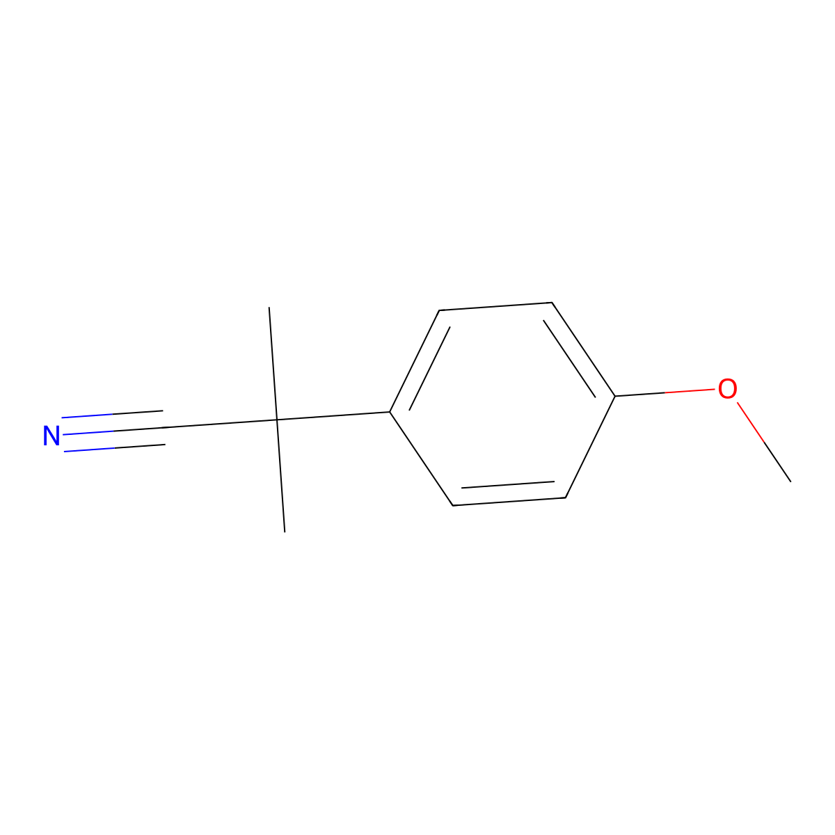 2-(4-Methoxyphenyl)-2-methylpropanenitrile molecular structure, CAS 5351-07-5