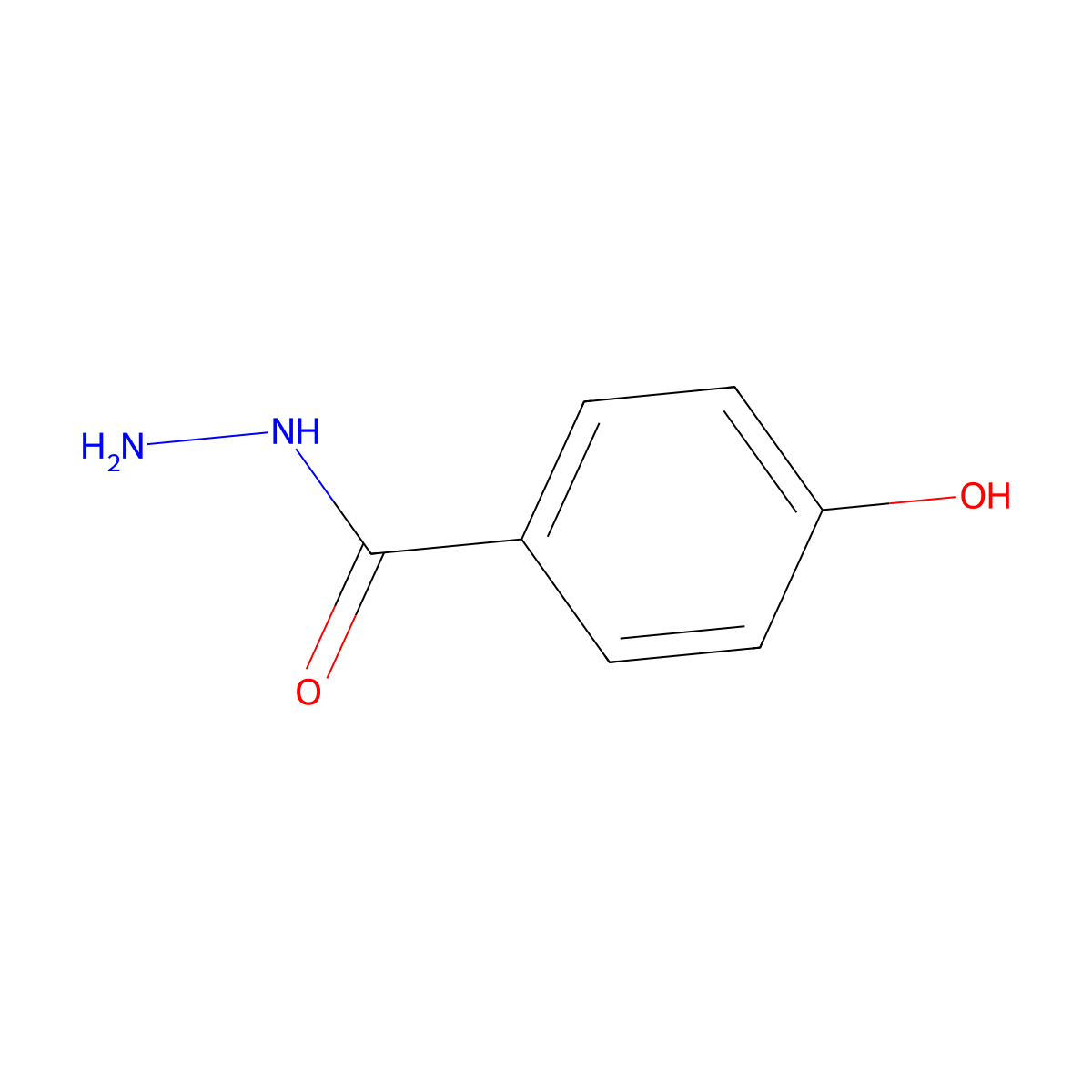 4-Hydroxybenzoic acid hydrazide molecular structure, CAS 5351-23-5
