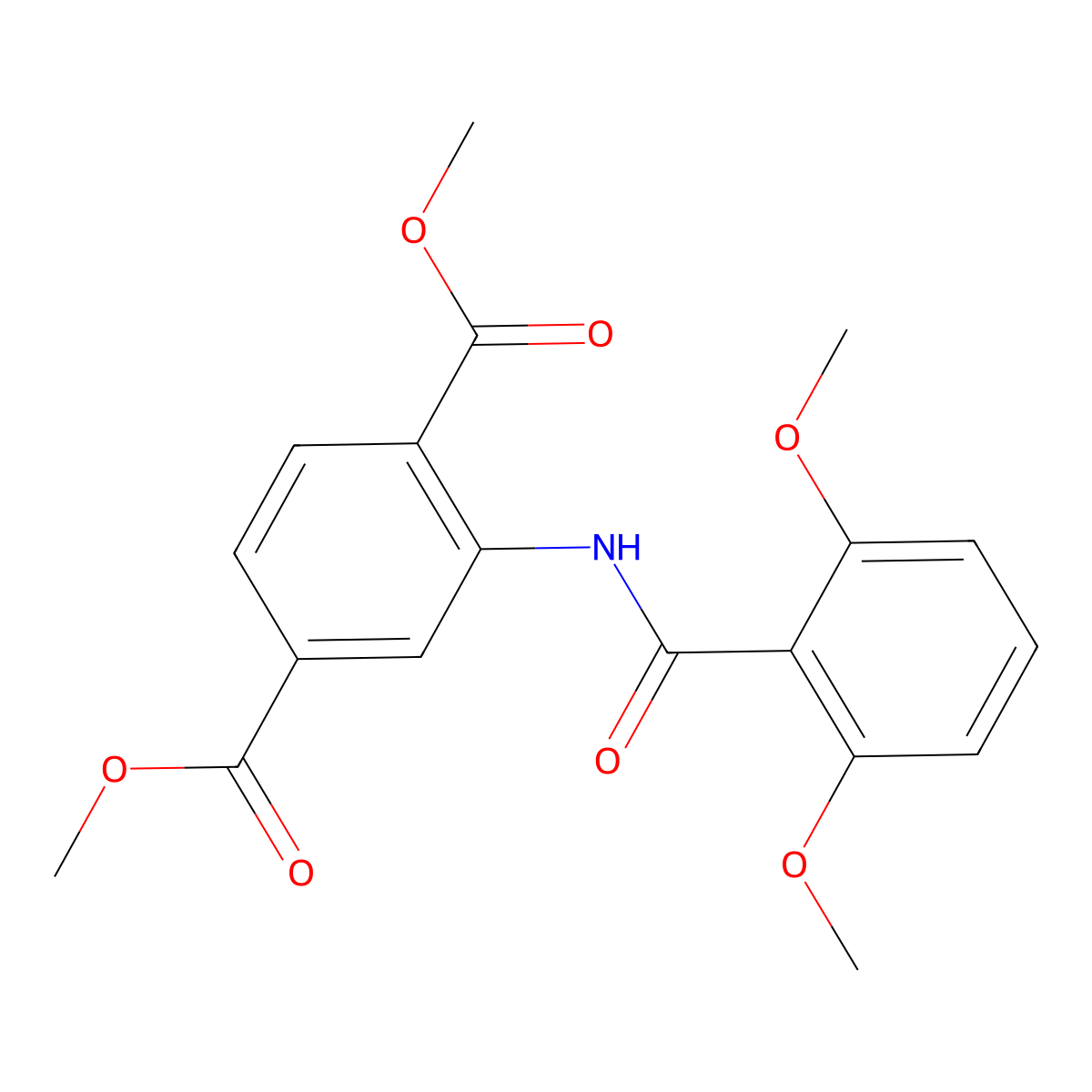 Dimethyl 2-[(2,6-dimethoxybenzoyl)amino]benzene-1,4-dicarboxylate molecular structure, CAS 5351-46-2