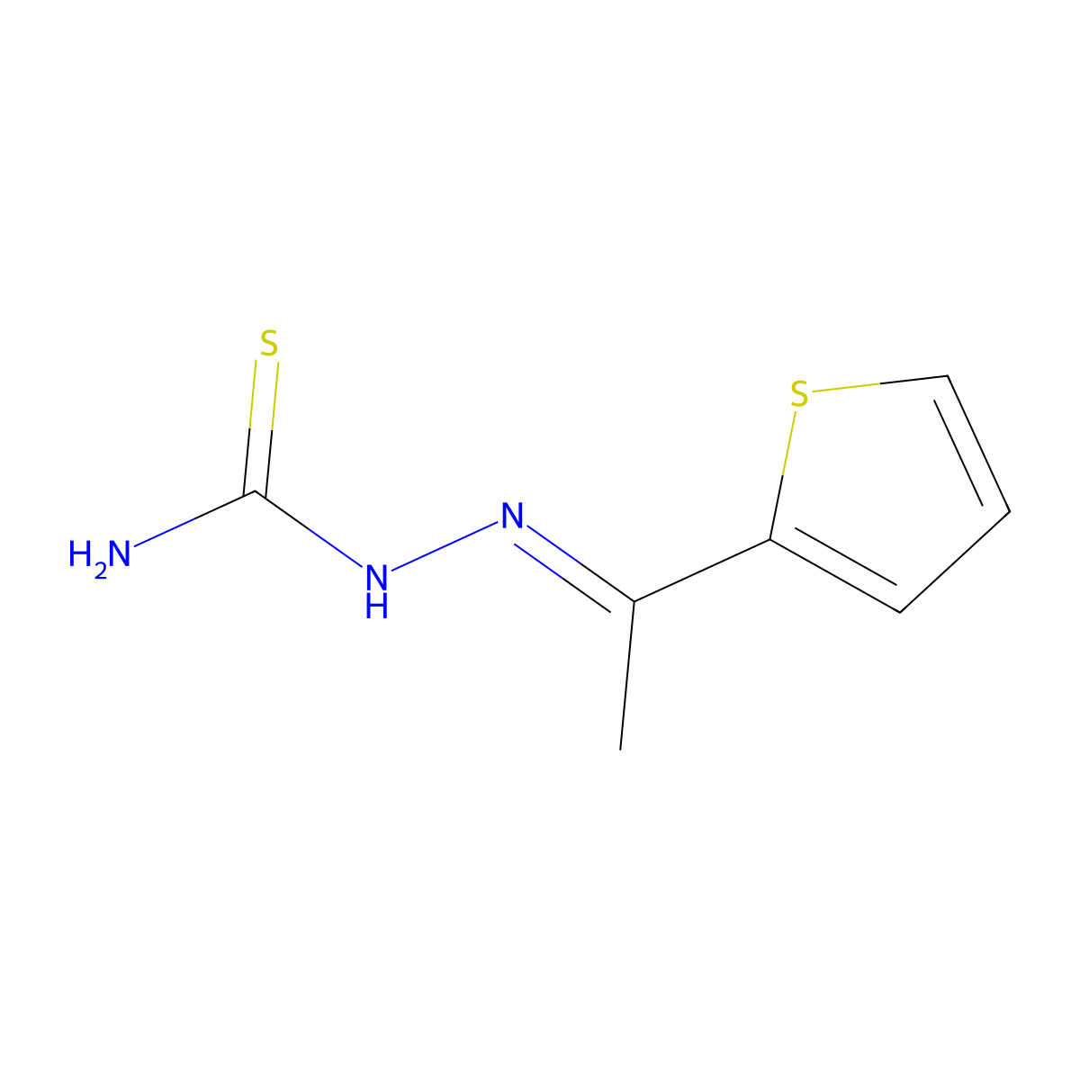 2-(1-(Thiophen-2-yl)ethylidene)hydrazinecarbothioamide molecular structure, CAS 5351-71-3