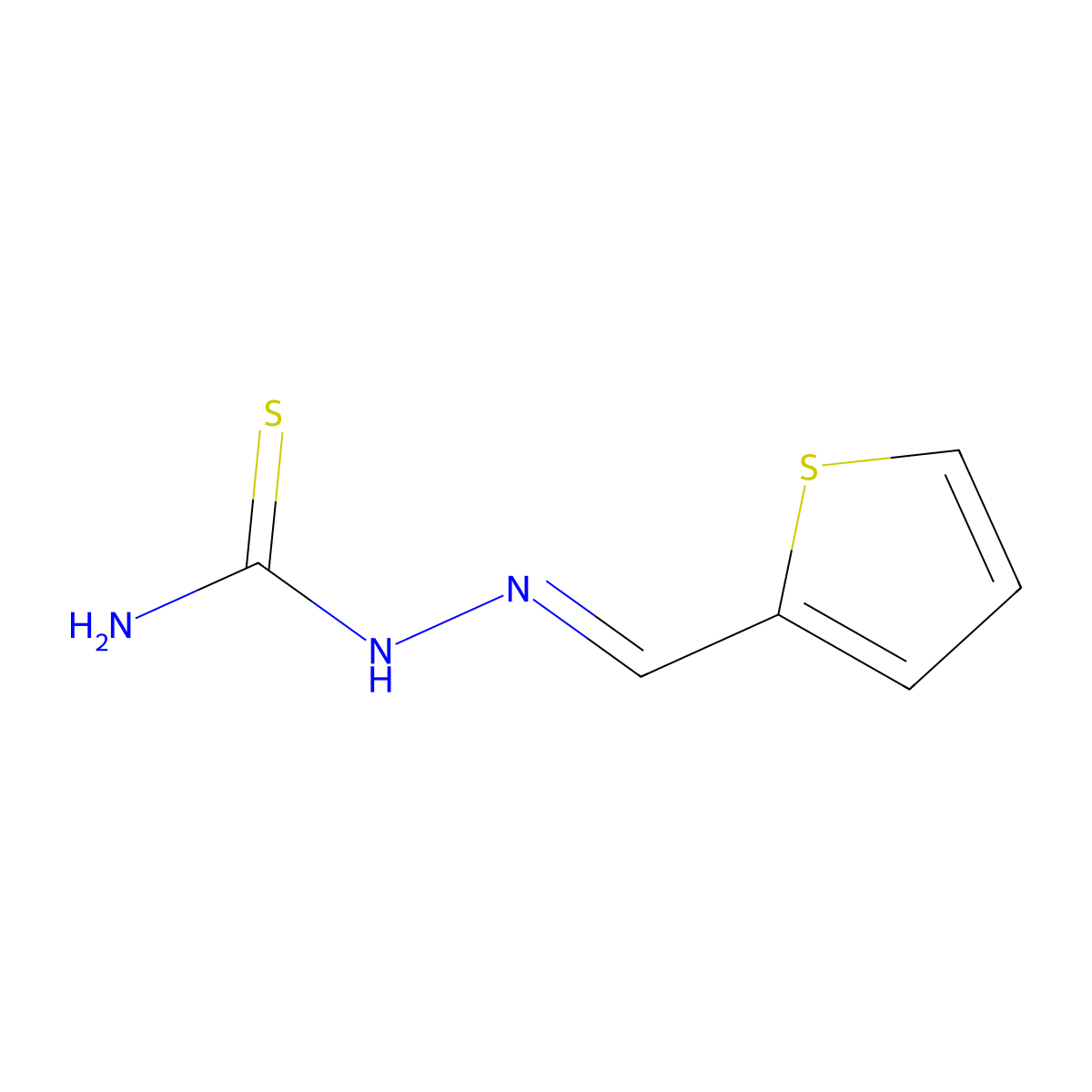 2-Formylthiophene thiosemicarbazone molecular structure, CAS 5351-91-7