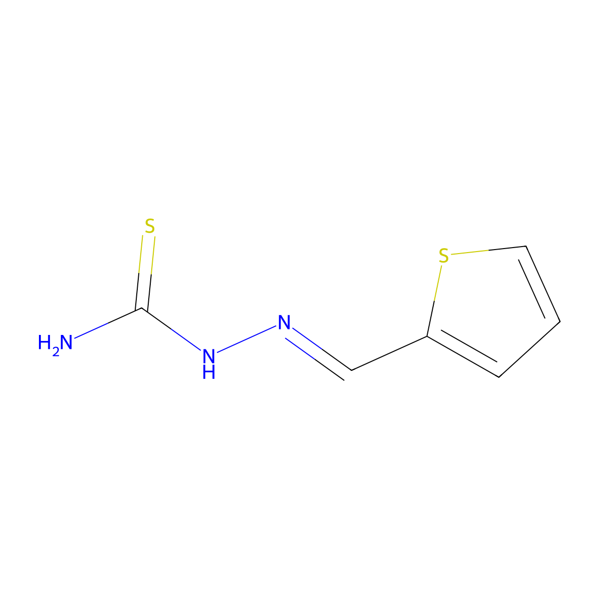 2-Formylthiophene thiosemicarbazone molecular structure, CAS 5351-91-7