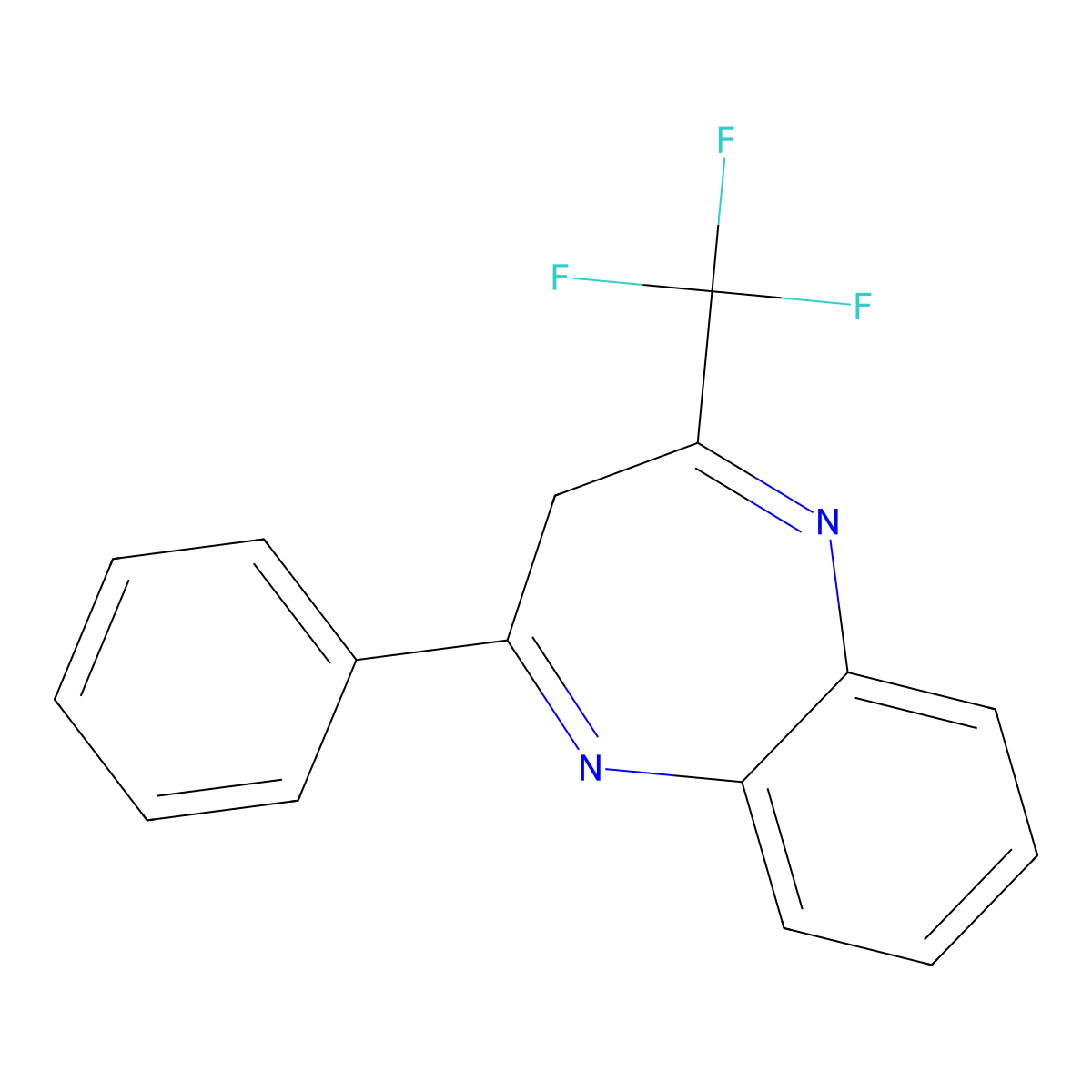 2-phenyl-4-(trifluoromethyl)-3H-1,5-benzodiazepine molecular structure, CAS 53511-21-0