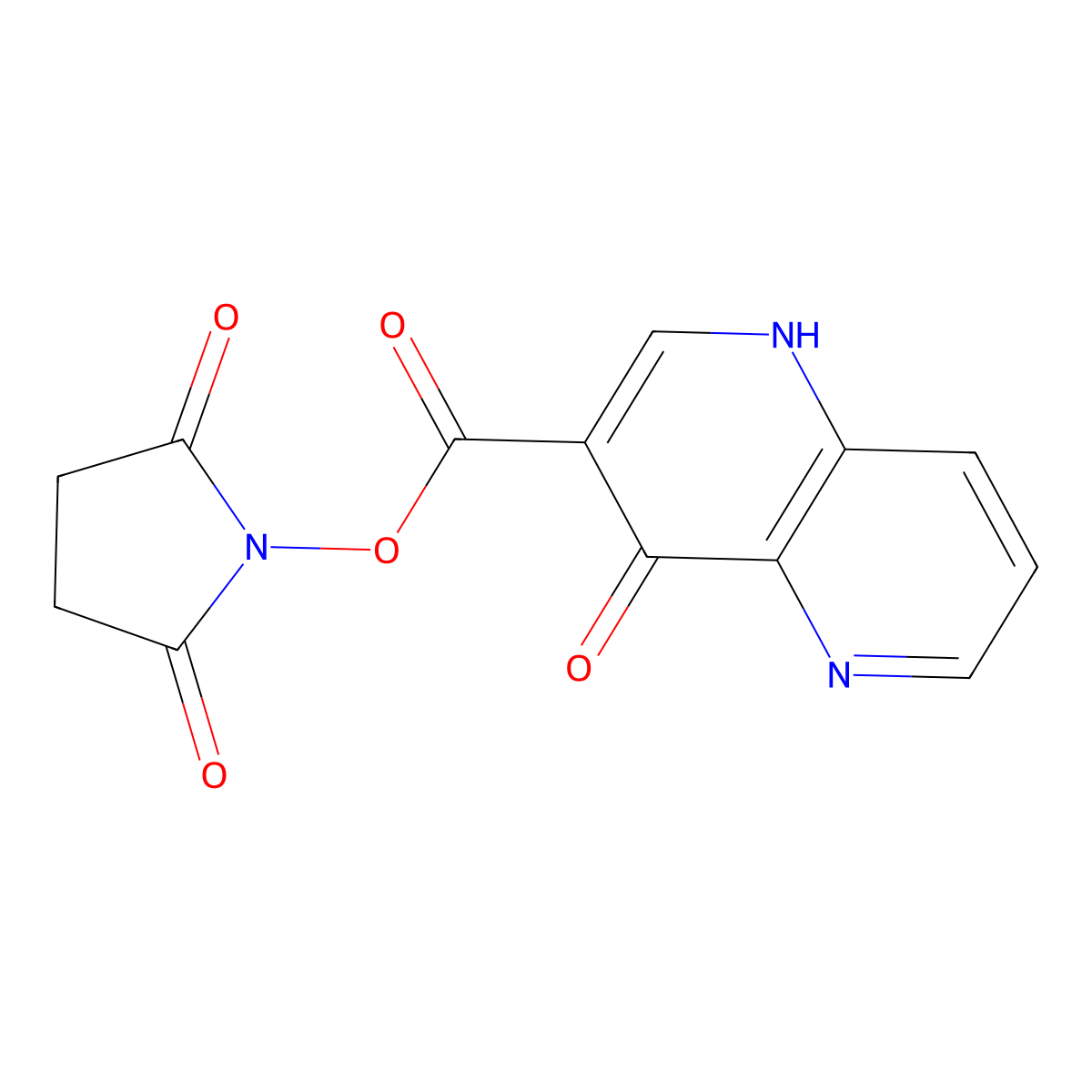 Succinimido (1,5-naphthyridin-3-yl)formate molecular structure, CAS 53512-20-2