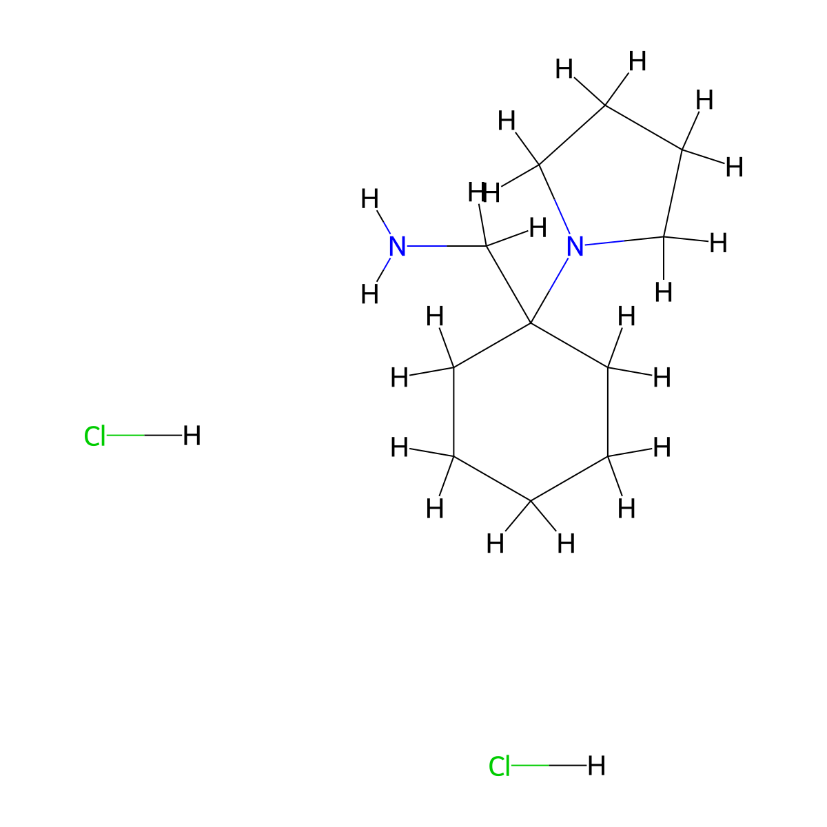 (1-(Pyrrolidin-1-yl)cyclohexyl)methanamine dihydrochloride molecular structure, CAS 53515-66-5