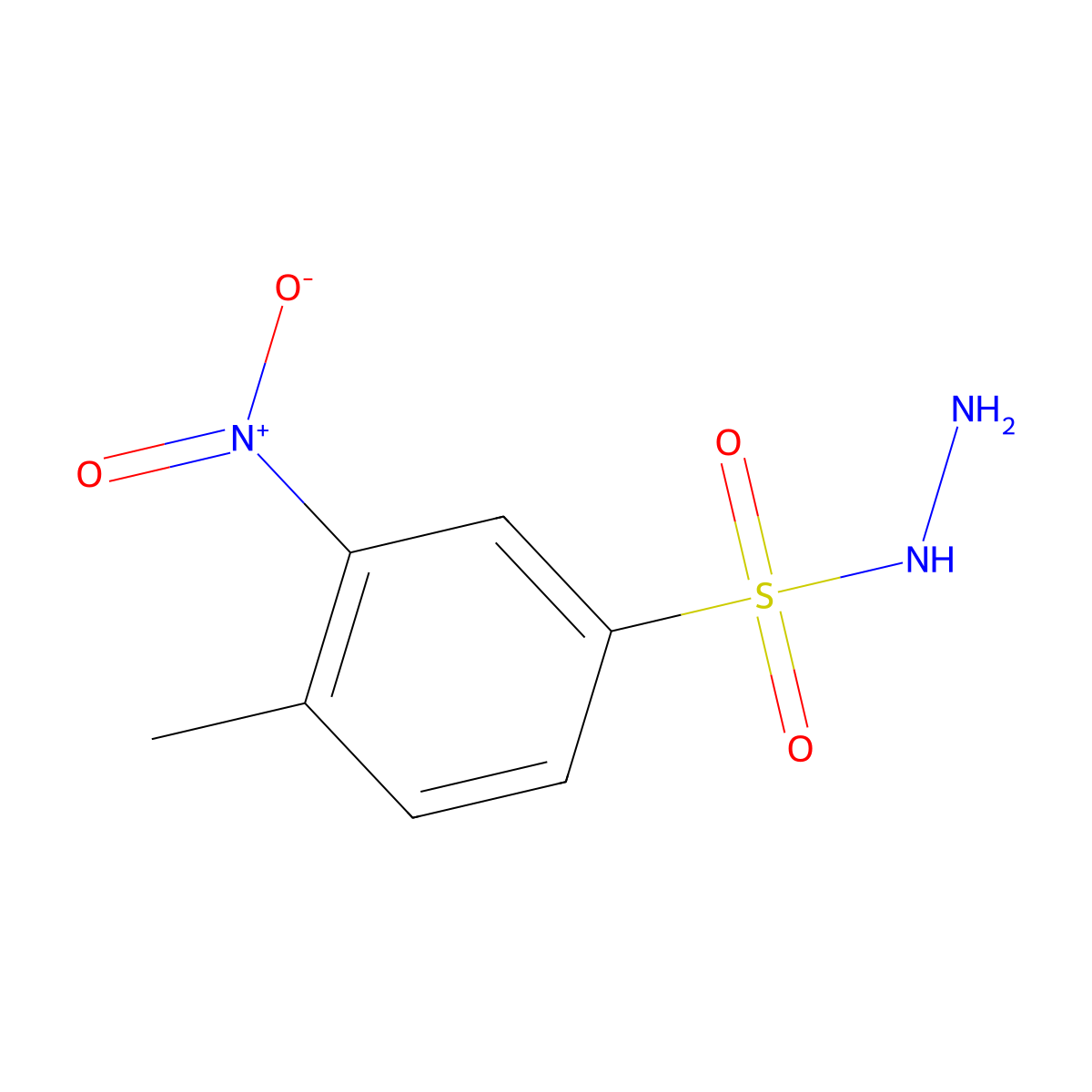 4-Methyl-3-nitrobenzene-1-sulfonohydrazide molecular structure, CAS 53516-94-2