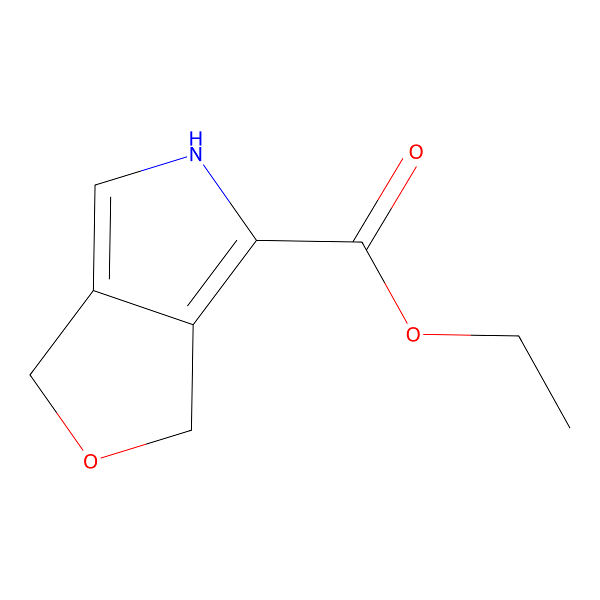 Ethyl 3,5-dihydro-1H-furo[3,4-c]pyrrole-4-carboxylate molecular structure, CAS 535169-98-3